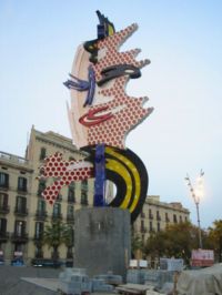 Barcelona Hidden face, sculpture by R. Liechstenstein