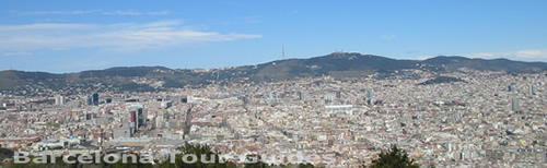 Panoramic views of Barcelona from Montjuic Hill
