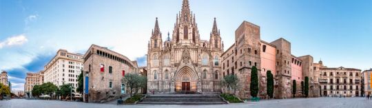 Panoramic view of Barcelona Cathedral