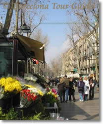 Rambla avenue in Barcelona